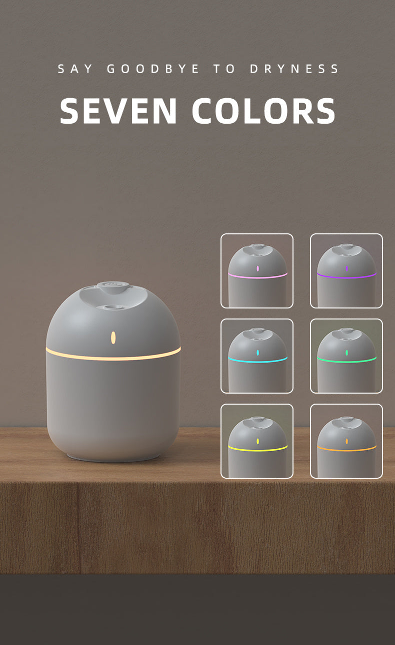 Humidificateur d'air 270ML, diffuseur d'arôme à brume fraîche, veilleuse LED, protection contre la mise hors tension, USB, pour le bureau et la maison