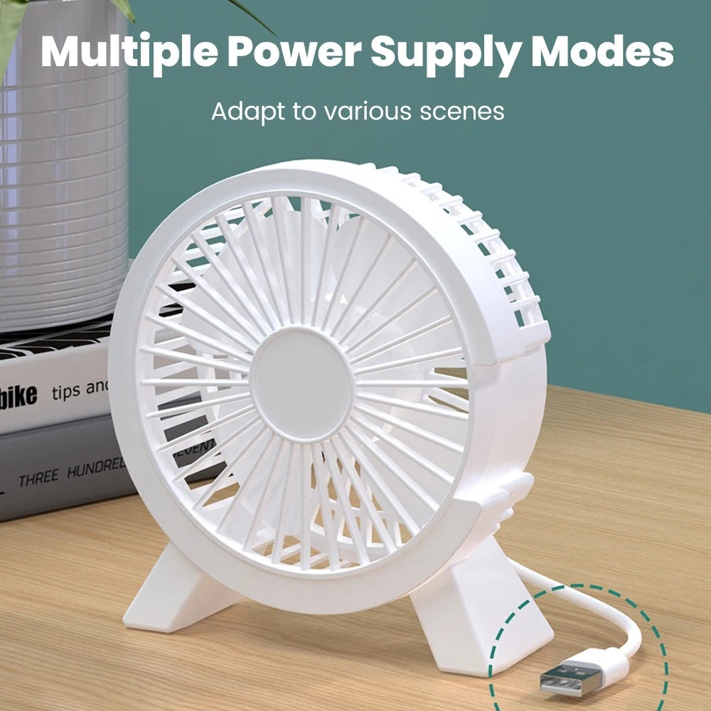 Mini Ventilateur de Table Rechargeable USB – Portable, Silencieux, Gadget d'Été pour Bureau & Dortoir