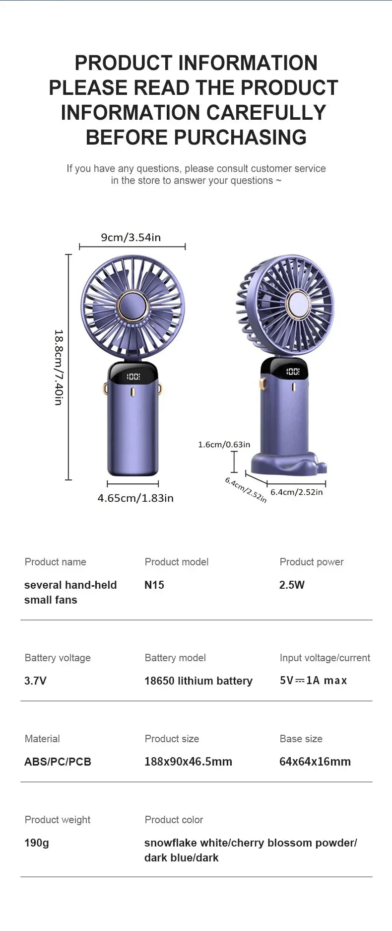 Mini Ventilateur de Cou Portable 1800mAh – Support Téléphone, Écran LED, 5 Vitesses, Rechargeable USB