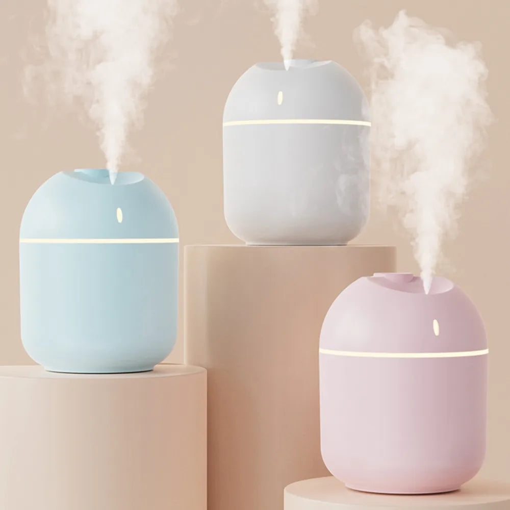 Humidificateur d'air 270ML, diffuseur d'arôme à brume fraîche, veilleuse LED, protection contre la mise hors tension, USB, pour le bureau et la maison