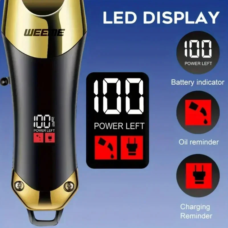 Tondeuse Électrique Vintage T9 — Kit Complet Sans Fil, Barbe & Cheveux, Rechargeable USB | Homme