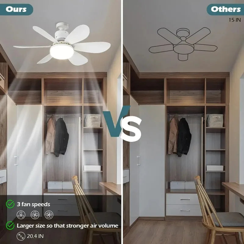 Ventilateur de Plafond LED 30W avec Télécommande – Gradation, RGB ou Blanc, 42/52cm, 85-265V
