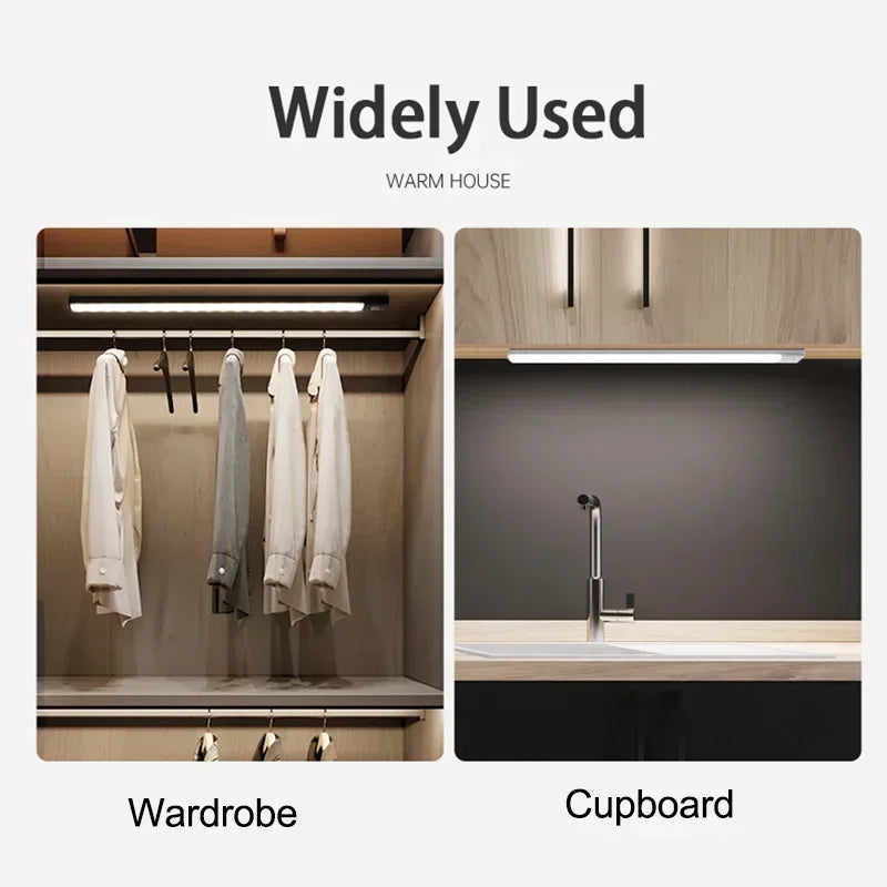 Veilleuse LED sous armoire – Rechargeable USB-C, capteur de mouvement, 10 à 60 cm