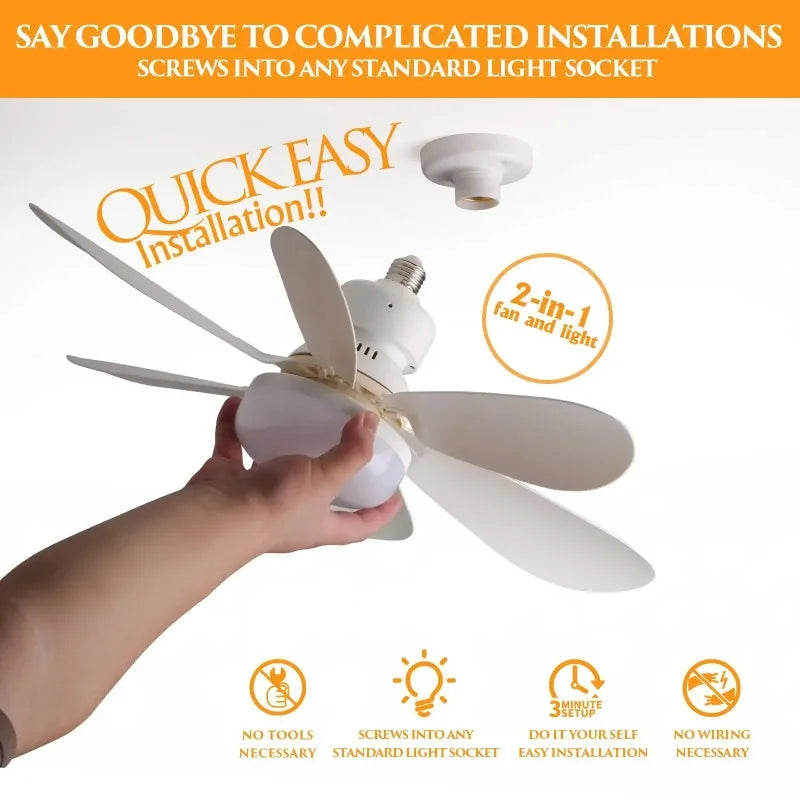 Ventilateur de Plafond LED 30W avec Télécommande – Gradation, RGB ou Blanc, 42/52cm, 85-265V