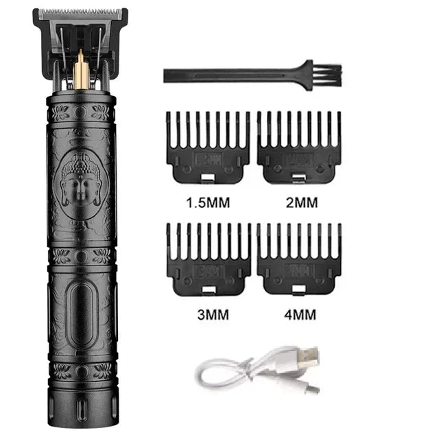 Tondeuse Électrique Vintage T9 — Kit Complet Barbe & Cheveux pour Homme