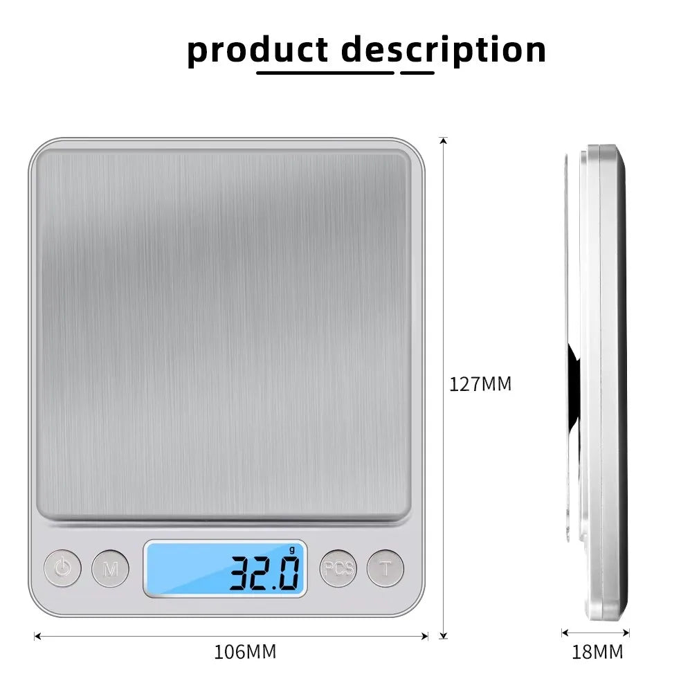 Balance de précision numérique 3000g / 0,1g – Écran LCD