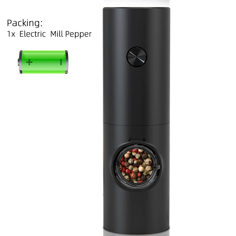 Moulin électrique à poivre et sel – LED, grossièreté réglable, avec base