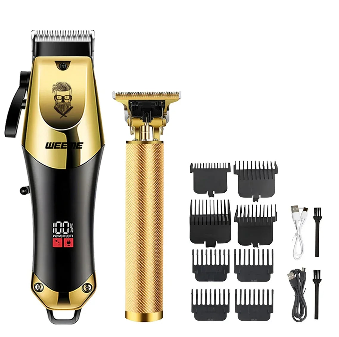 Tondeuse Électrique Vintage T9 — Kit Complet Barbe & Cheveux pour Homme