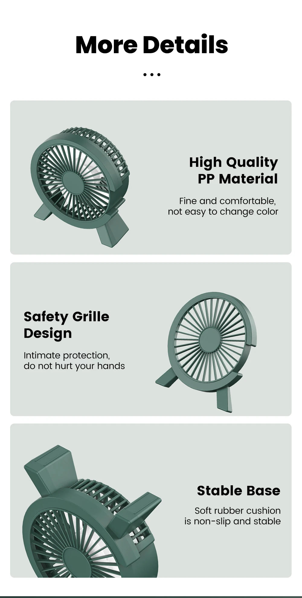 Mini Ventilateur de Table Rechargeable USB – Portable, Silencieux, Gadget d'Été pour Bureau & Dortoir