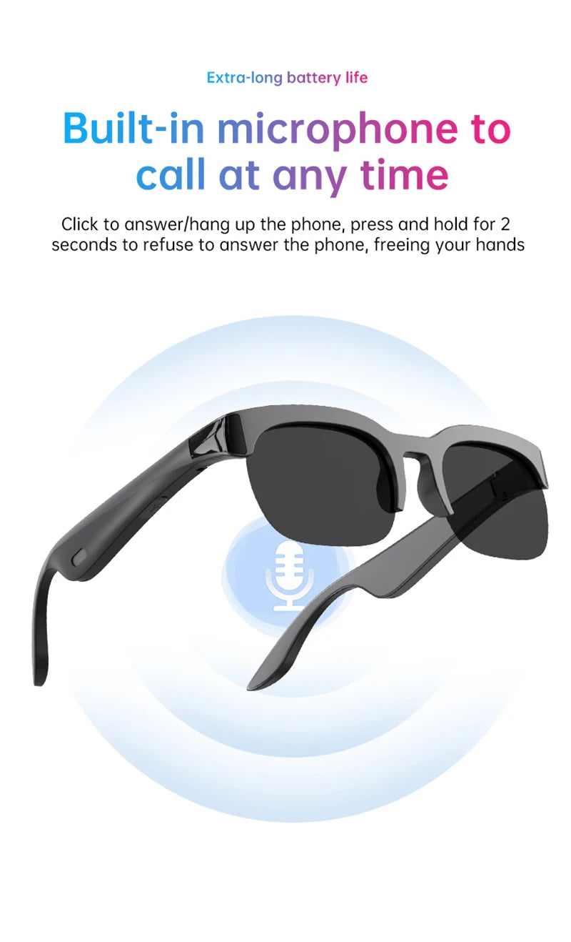 Lunettes Intelligentes Lenovo XG89 – Traduction IA, Bluetooth 5.3, Musique & Appels, Lunettes Connectées