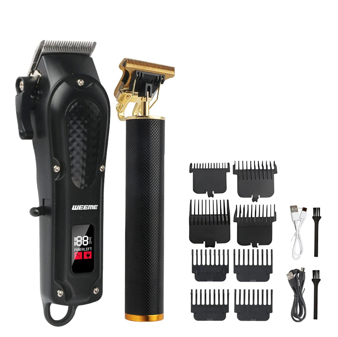 Tondeuse Électrique Vintage T9 — Kit Complet Sans Fil, Barbe & Cheveux, Rechargeable USB | Homme