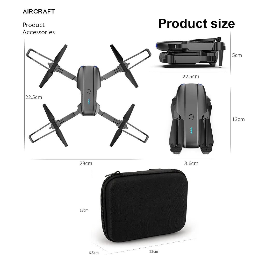 Drone Professionnel E99 4K HD – Caméra Pliable, WiFi FPV, Photographie Aérienne, Quadrirotor RC