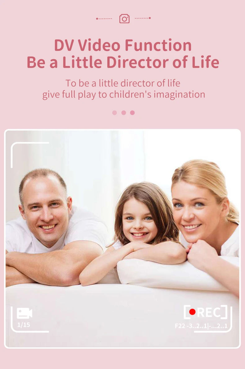 Appareil photo à impression instantanée pour enfants, appareil photo numérique thermique, jouet vidéo, cadeau d'anniversaire, carte mémoire 32G