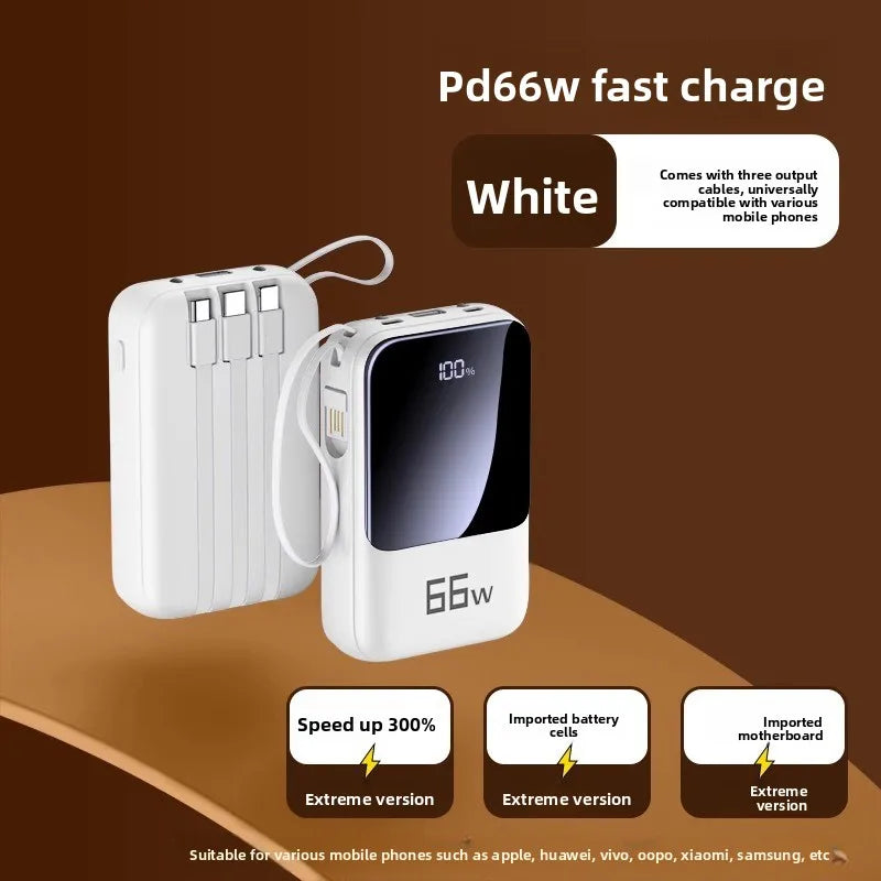 Powerbank 20000 mAh Mini — Charge Ultra Rapide PD20W, Câble Intégré | Compact & Léger