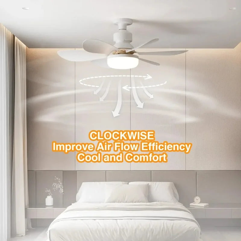 Ventilateur de Plafond LED 30W avec Télécommande – Gradation, RGB ou Blanc, 42/52cm, 85-265V