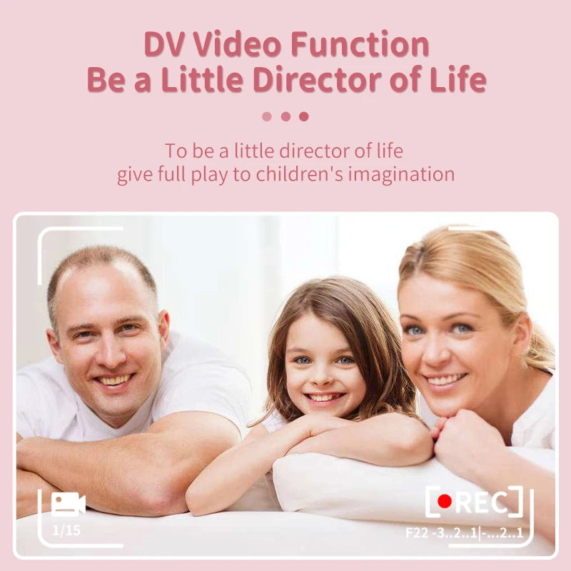 Appareil photo à impression instantanée pour enfants, appareil photo numérique thermique, jouet vidéo, cadeau d'anniversaire, carte mémoire 32G