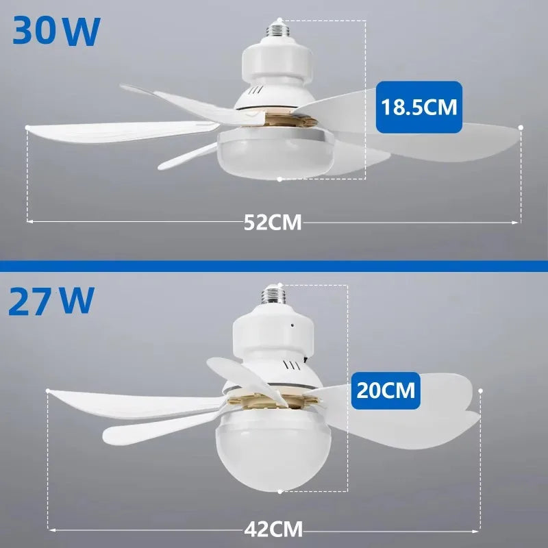 Ventilateur de Plafond LED 30W avec Télécommande – Gradation, RGB ou Blanc, 42/52cm, 85-265V