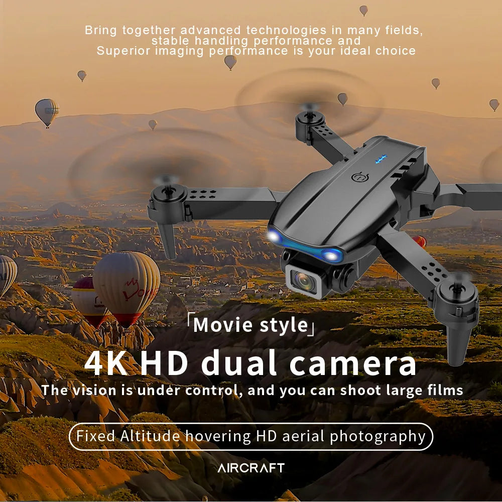 Drone Professionnel E99 4K HD – Caméra Pliable, WiFi FPV, Photographie Aérienne, Quadrirotor RC