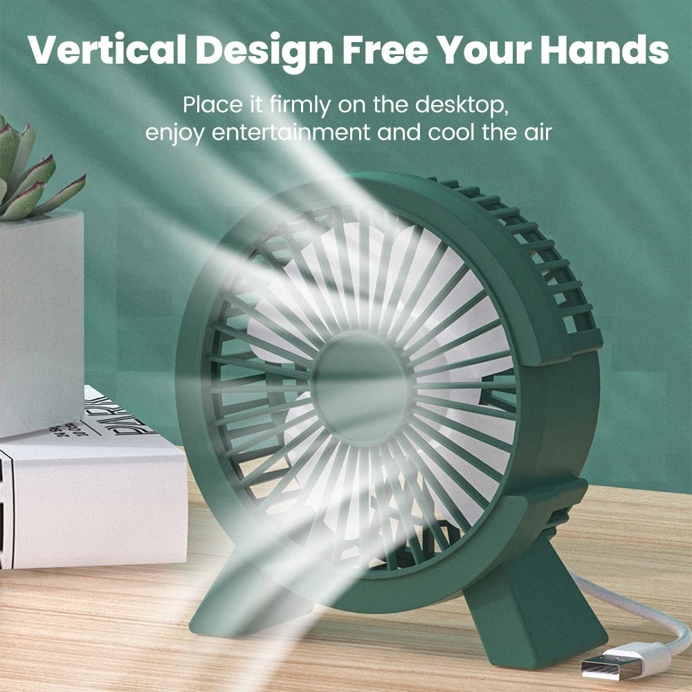 Mini Ventilateur de Table Rechargeable USB – Portable, Silencieux, Gadget d'Été pour Bureau & Dortoir