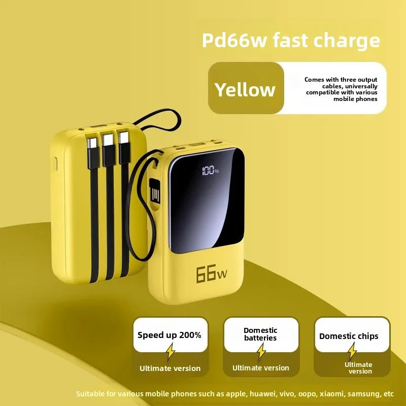 Powerbank 20000 mAh Mini — Charge Ultra Rapide PD20W, Câble Intégré | Compact & Léger