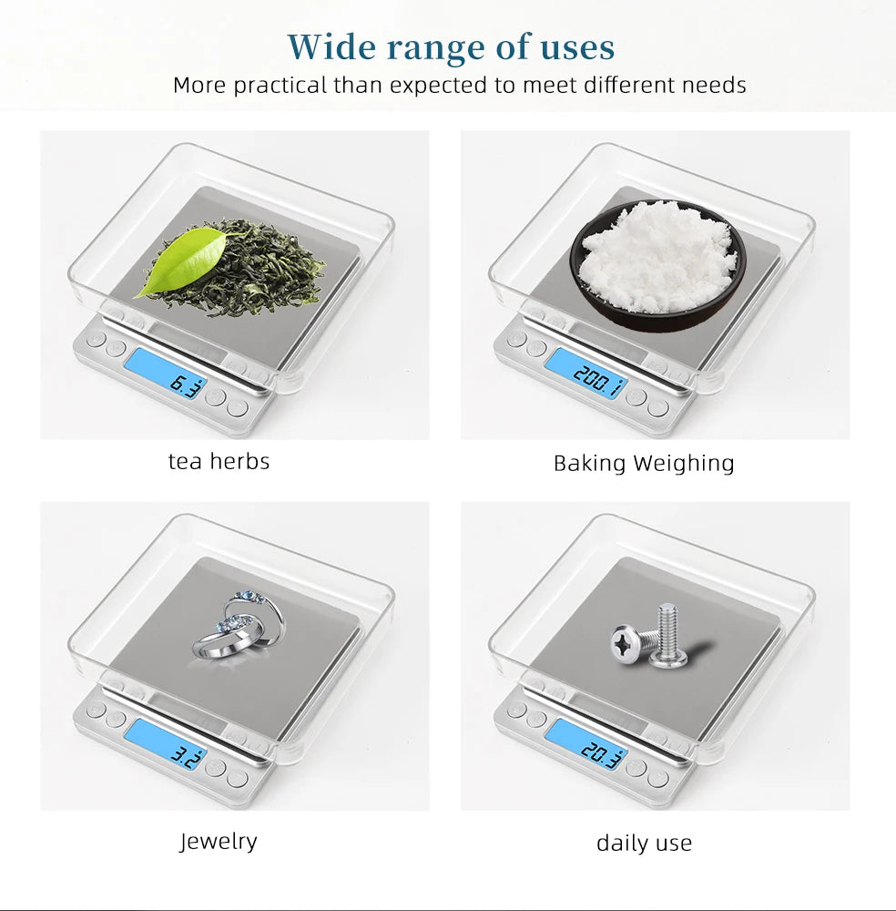Balance de précision numérique 3000g / 0,1g – Écran LCD