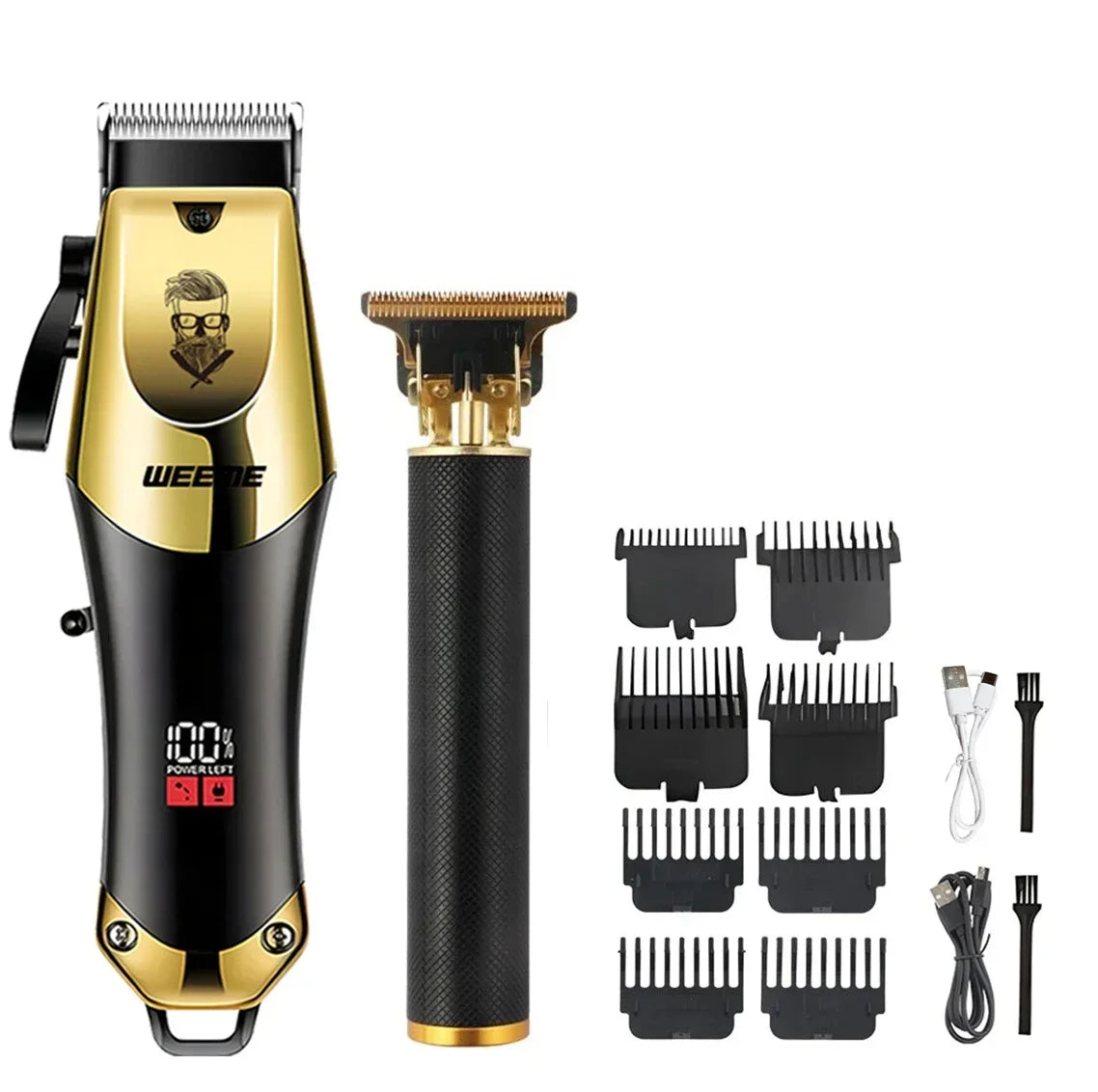 Tondeuse Électrique Vintage T9 — Kit Complet Barbe & Cheveux pour Homme