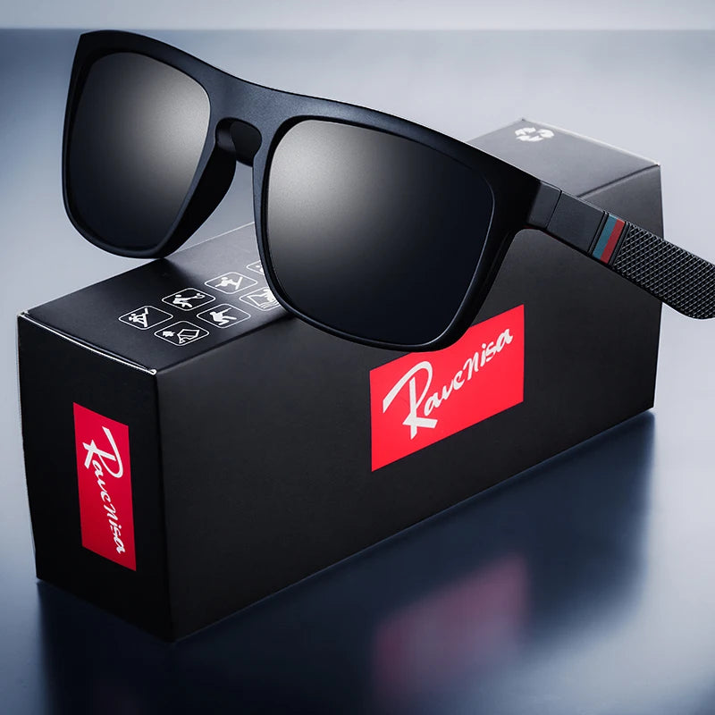 Lunettes de soleil carrées polarisées Ravenisa – UV400, style vintage