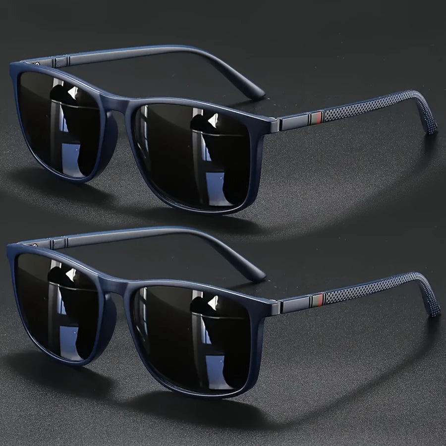 2 paires de lunettes de soleil de cyclisme vintage carrées de luxe pour hommes et femmes, mode, voyage, conduite, pêche, lunettes de soleil pour hommes, protection UV400