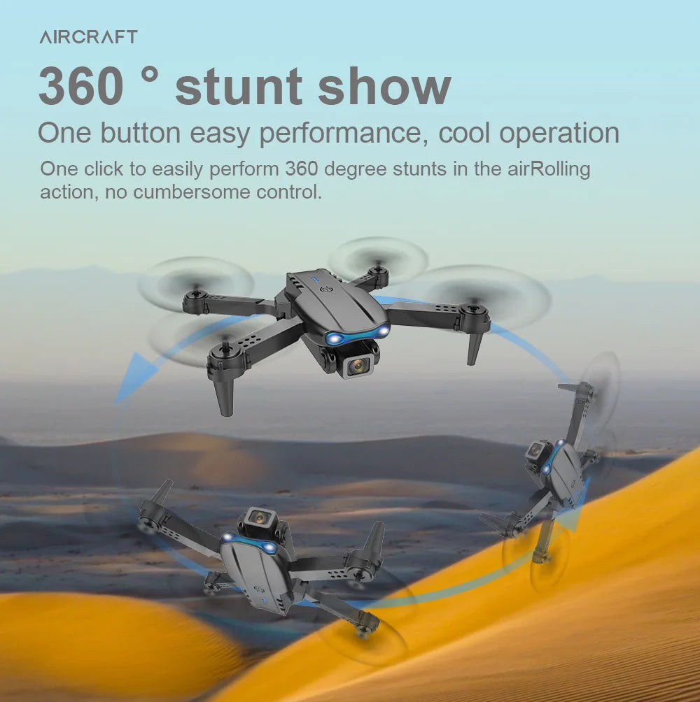 Drone Professionnel E99 4K HD – Caméra Pliable, WiFi FPV, Photographie Aérienne, Quadrirotor RC