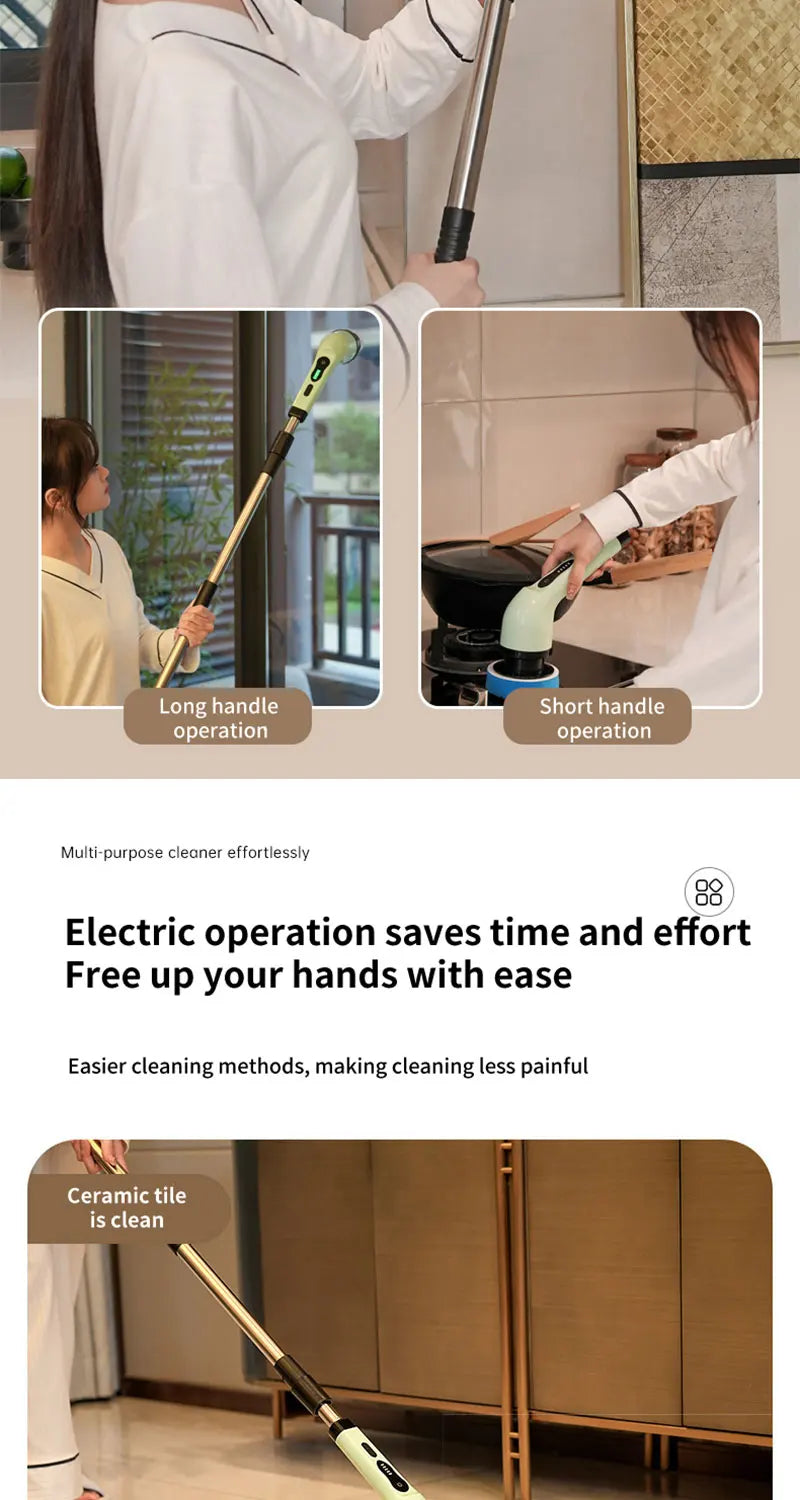 Brosse de nettoyage électrique 9-en-1 – Rotative, rechargeable, multi-surfaces