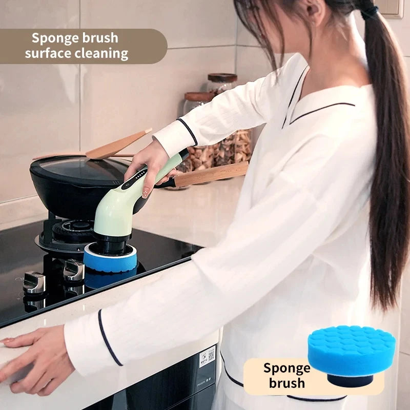 Brosse de nettoyage électrique 9-en-1 – Rotative, rechargeable, multi-surfaces