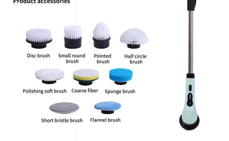 Brosse de nettoyage électrique 9-en-1 – Rotative, rechargeable, multi-surfaces