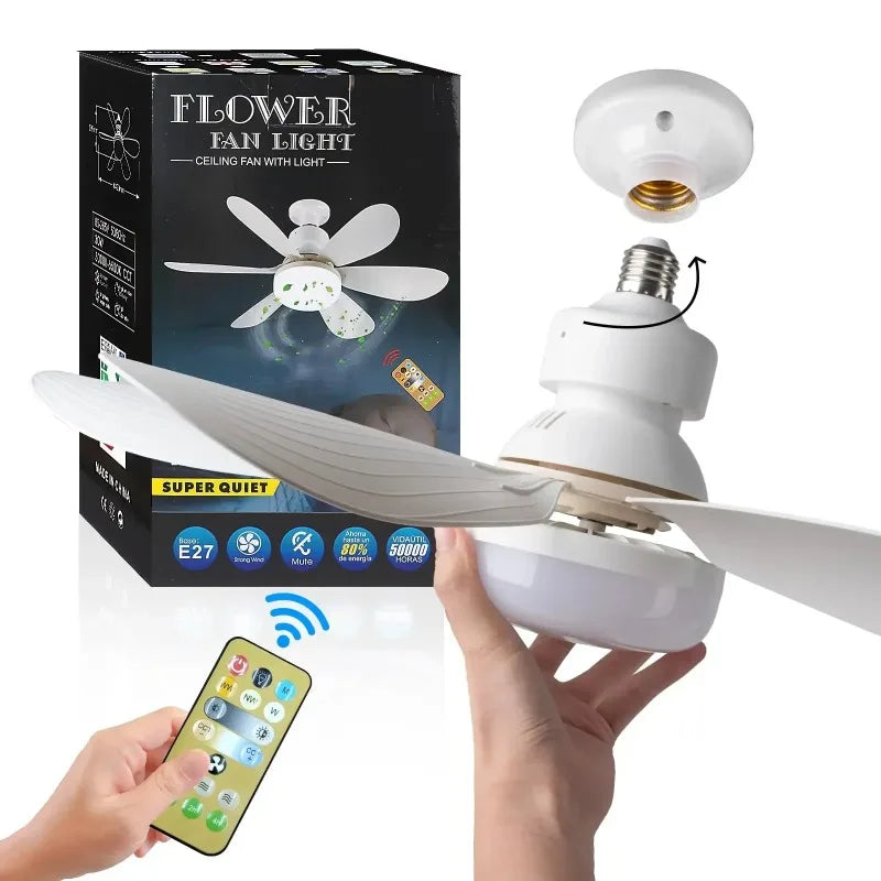 Ventilateur de Plafond LED 30W avec Télécommande – Gradation, RGB ou Blanc, 42/52cm, 85-265V