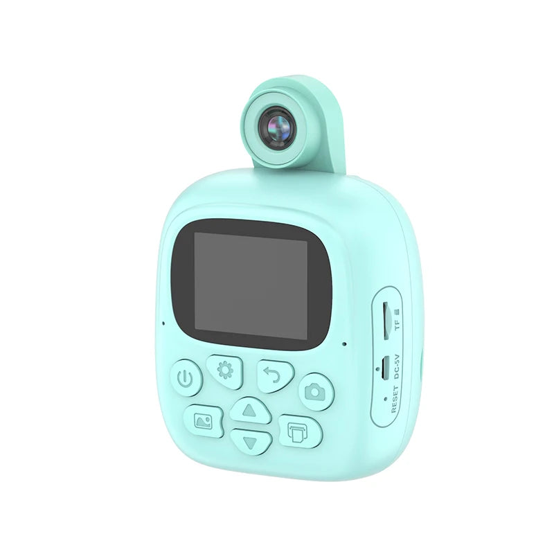 Appareil photo à impression instantanée pour enfants, appareil photo numérique thermique, jouet vidéo, cadeau d'anniversaire, carte mémoire 32G