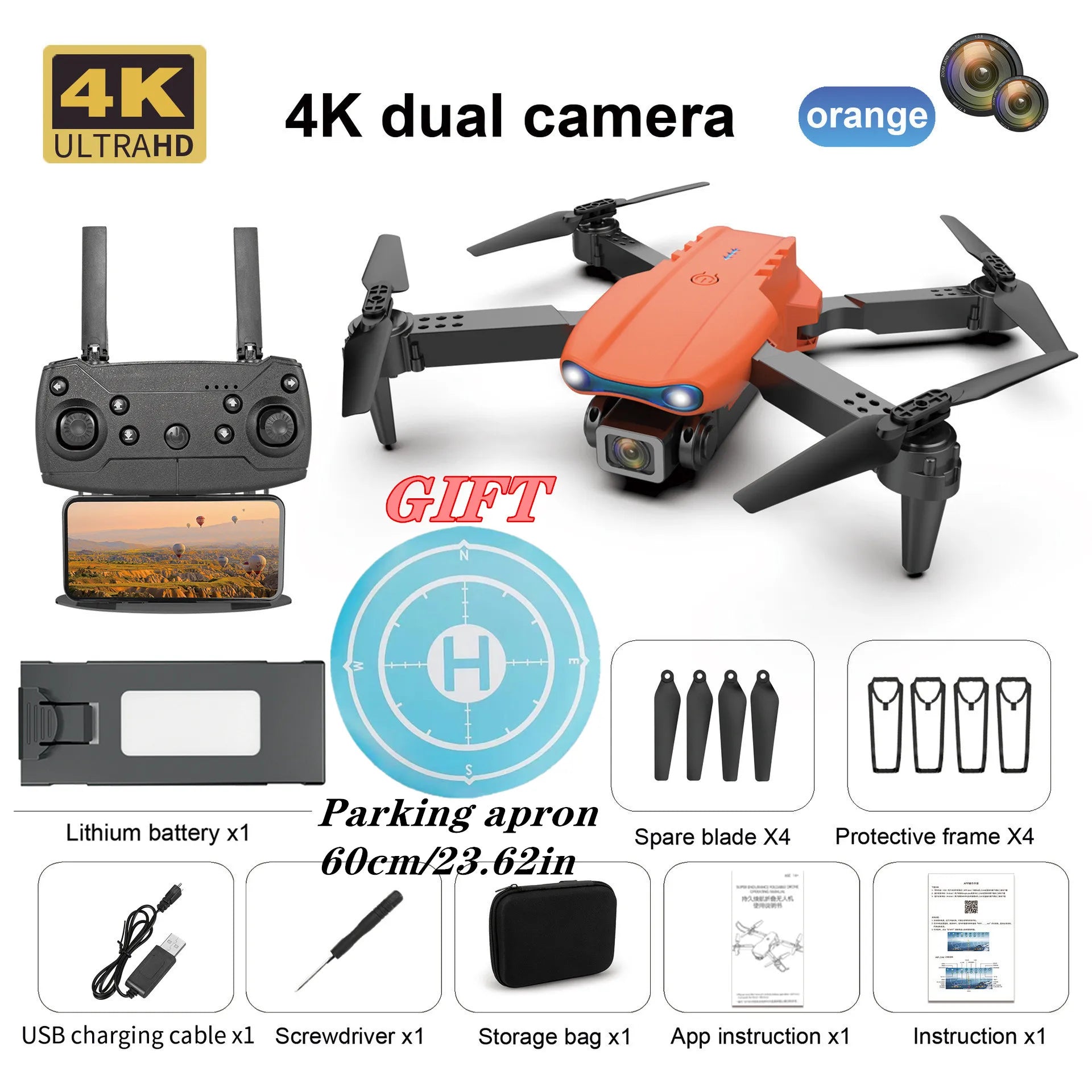 Drone Professionnel E99 4K HD – Caméra Pliable, WiFi FPV, Photographie Aérienne, Quadrirotor RC
