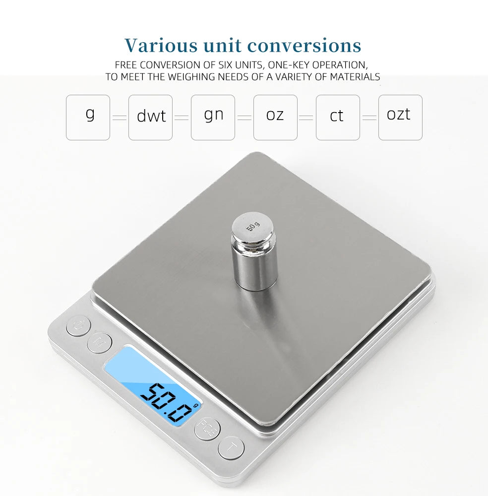 Balance de précision numérique 3000g / 0,1g – Écran LCD
