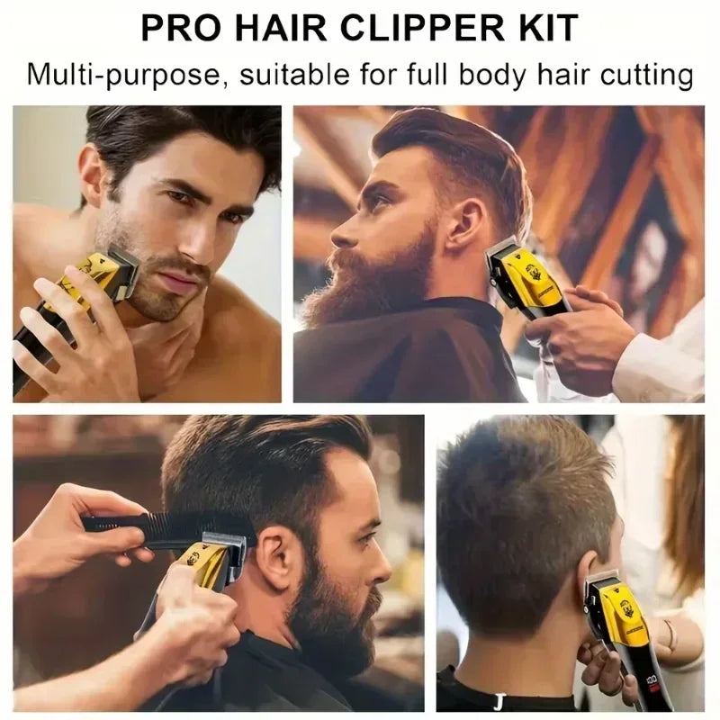 Tondeuse Électrique Vintage T9 — Kit Complet Sans Fil, Barbe & Cheveux, Rechargeable USB | Homme