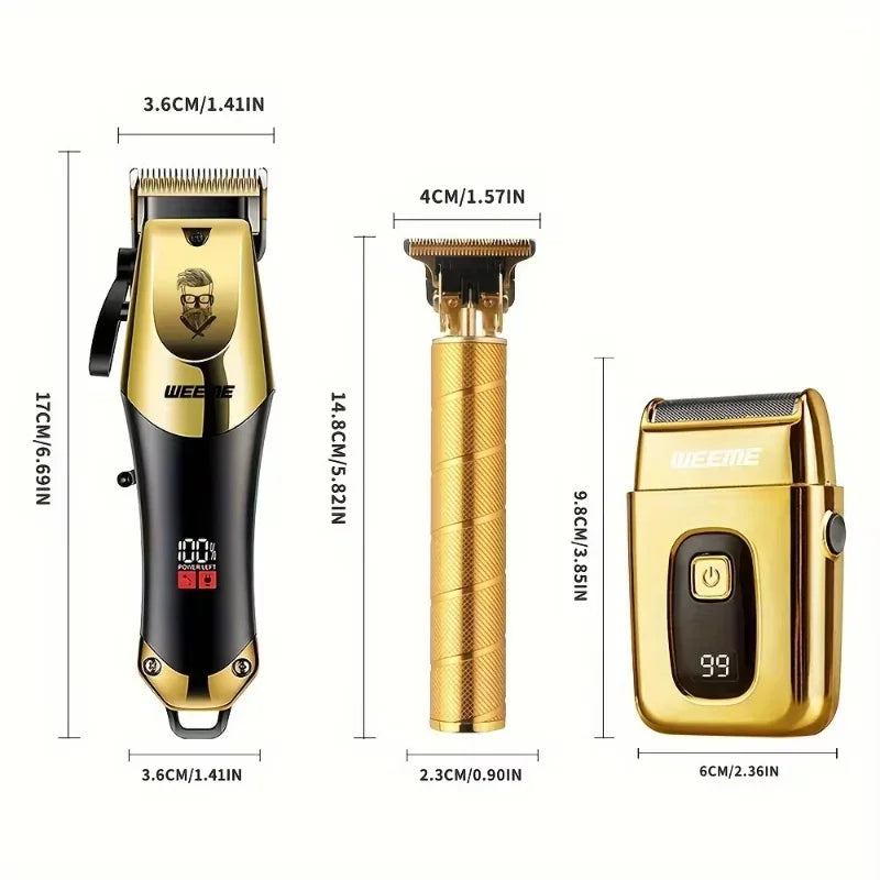 Tondeuse Électrique Vintage T9 — Kit Complet Sans Fil, Barbe & Cheveux, Rechargeable USB | Homme