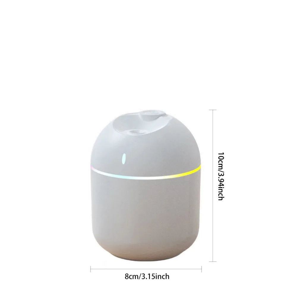Humidificateur d'air 270ML, diffuseur d'arôme à brume fraîche, veilleuse LED, protection contre la mise hors tension, USB, pour le bureau et la maison