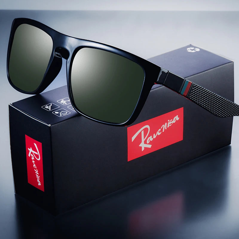 Lunettes de soleil carrées polarisées Ravenisa – UV400, style vintage