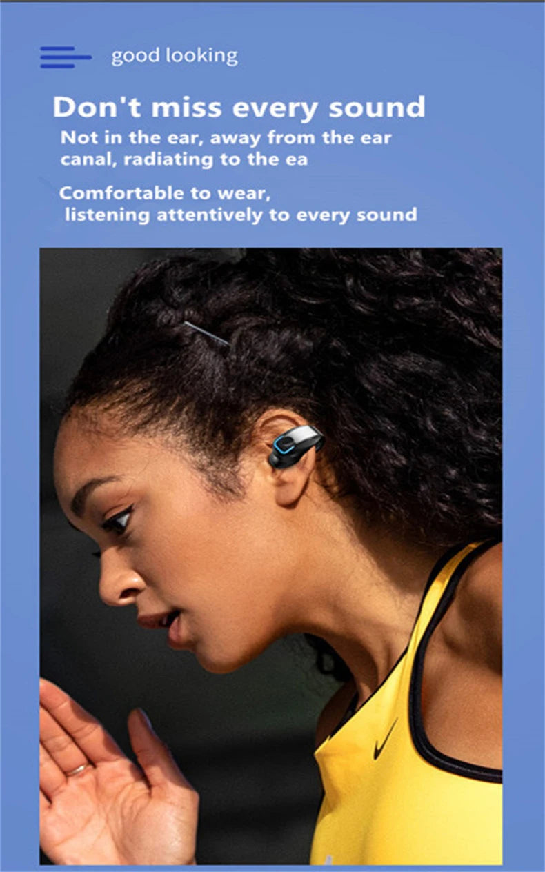 Écouteurs Bluetooth à Conduction Osseuse TWS — Sans Fil, Micro Intégré, Réduction de Bruit | Sport