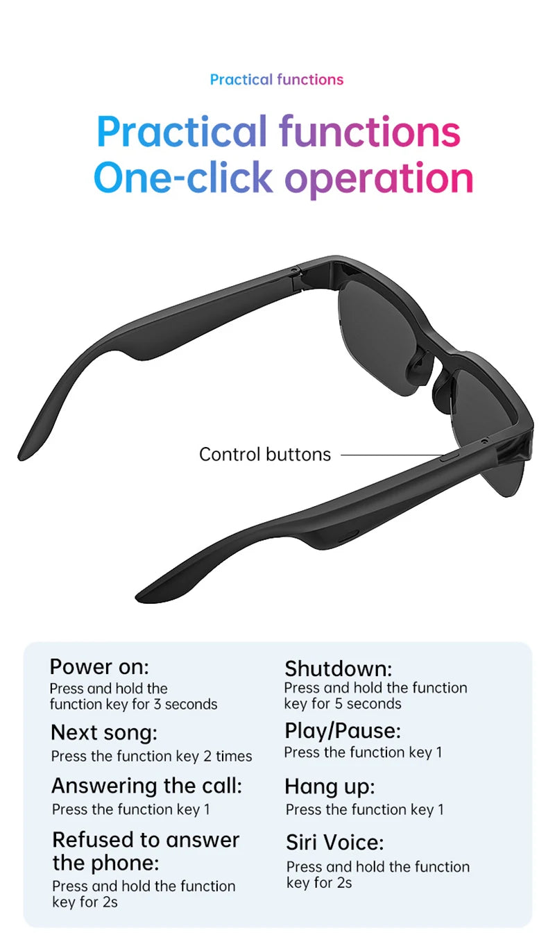 Lunettes Intelligentes Lenovo XG89 – Traduction IA, Bluetooth 5.3, Musique & Appels, Lunettes Connectées
