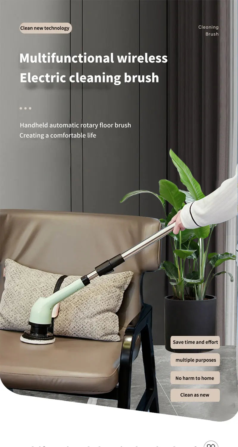 Brosse de nettoyage électrique 9-en-1 – Rotative, rechargeable, multi-surfaces
