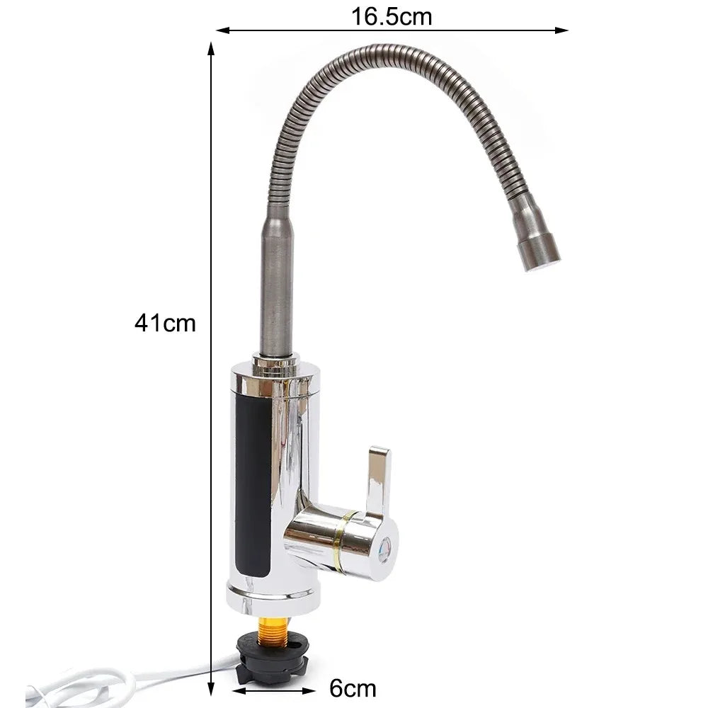 Robinet électrique instantané 3KW, 360 °   Robinet de cuisine chauffant rotatif avec affichage de la température LCD