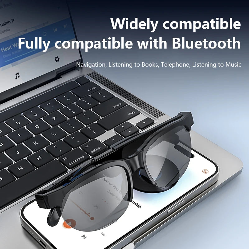 Lunettes Intelligentes Lenovo XG89 – Traduction IA, Bluetooth 5.3, Musique & Appels, Lunettes Connectées
