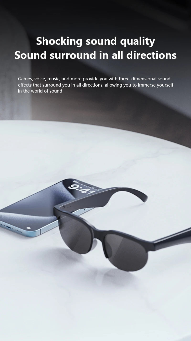 Lunettes Intelligentes Lenovo XG89 – Traduction IA, Bluetooth 5.3, Musique & Appels, Lunettes Connectées
