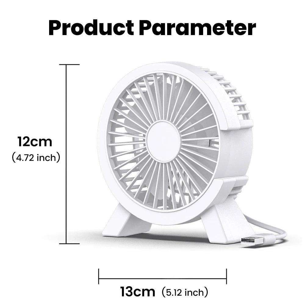 Mini Ventilateur de Table Rechargeable USB – Portable, Silencieux, Gadget d'Été pour Bureau & Dortoir