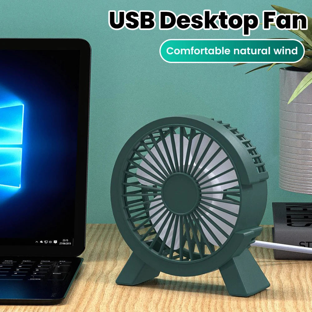 Mini Ventilateur de Table Rechargeable USB – Portable, Silencieux, Gadget d'Été pour Bureau & Dortoir