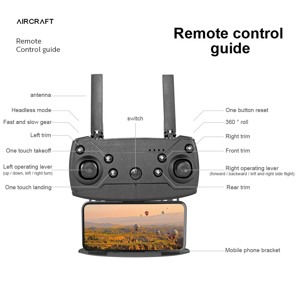 Drone Professionnel E99 4K HD – Caméra Pliable, WiFi FPV, Photographie Aérienne, Quadrirotor RC