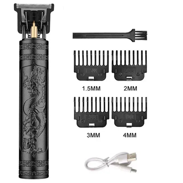 Tondeuse Électrique Vintage T9 — Kit Complet Barbe & Cheveux pour Homme